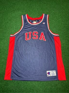 Vintage 90s USA Olympics Champion Jersey, NBA Basketball Dream Team (Large)